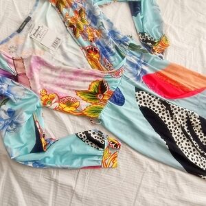 Desigual Colorful Floral and Abstract Pattern Dress